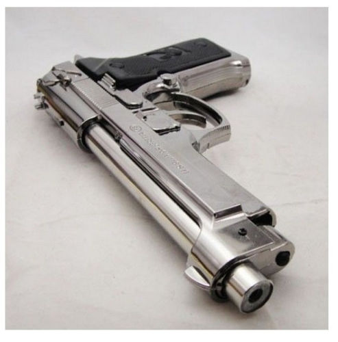 THE SMART STAINLESS STEEL REAL GUN LOOK CIGARETTE LIGHTER AT AMAZING COST